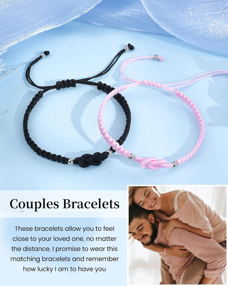 VU100 Matching Bracelets for Couples Bracelets Gifts for Girlfriend Boyfriend Long Distance Relationship Gifts Matching Bracelets Present for Birthday Christmas Anniversary - Image 2